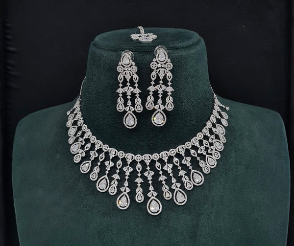 Cz Necklace 10259 - KRISHNA'S SWETA JEWELLERY