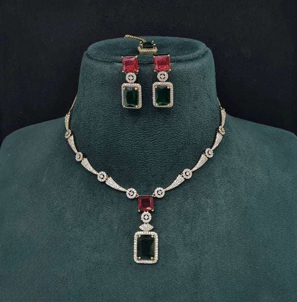 Cz Necklace 10260 - KRISHNA'S SWETA JEWELLERY