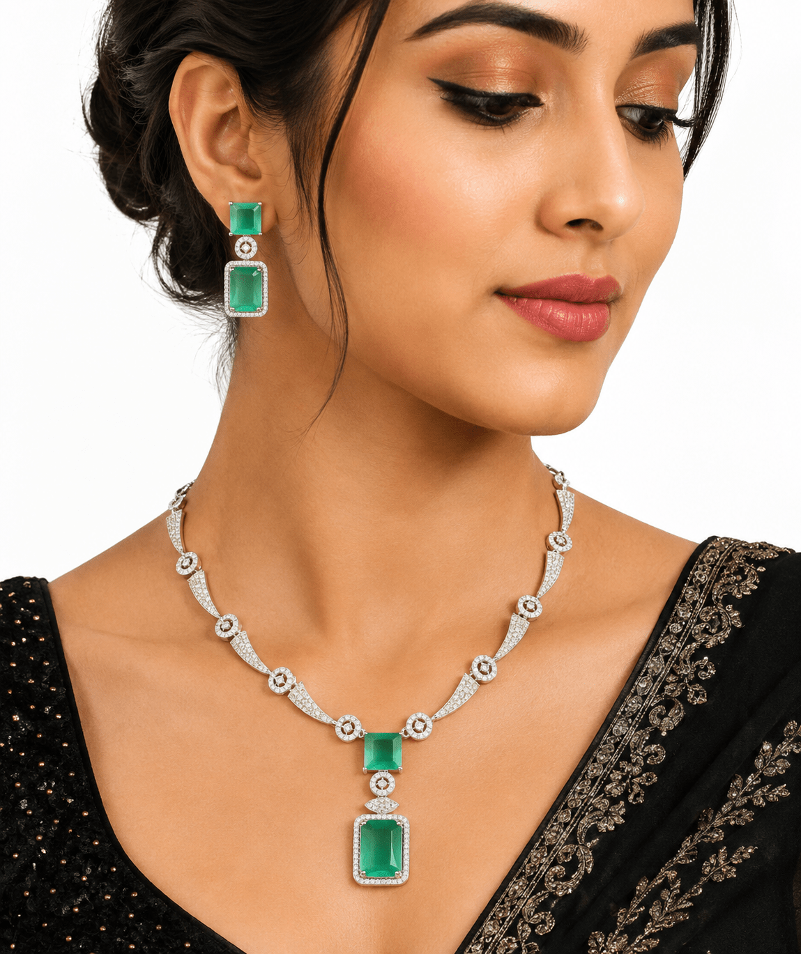 Cz Necklace 10260 - KRISHNA'S SWETA JEWELLERY