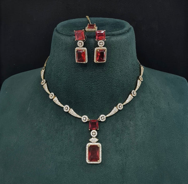 Cz Necklace 10260 - KRISHNA'S SWETA JEWELLERY