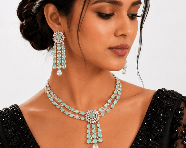 Cz Necklace 10310 - KRISHNA'S SWETA JEWELLERY