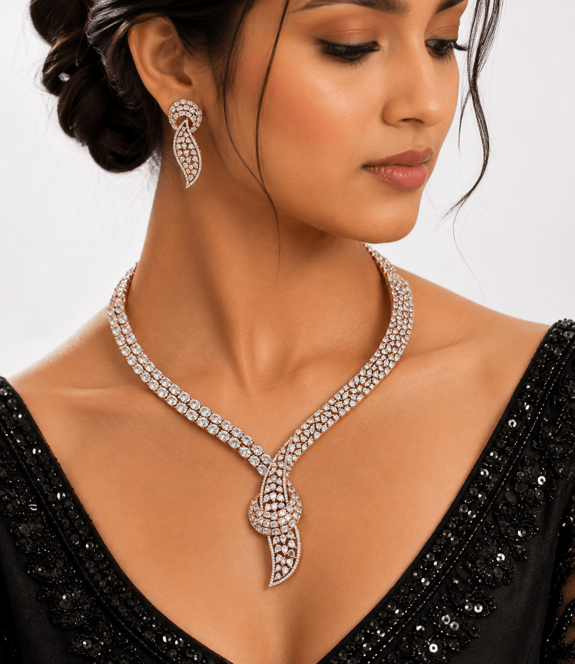 Cz Necklace 10338 - KRISHNA'S SWETA JEWELLERY