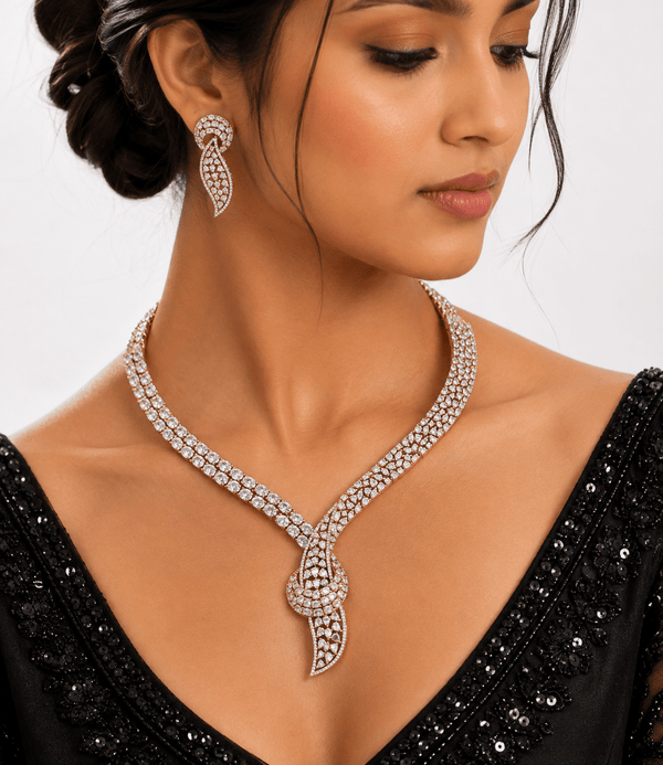 Cz Necklace 10338 - KRISHNA'S SWETA JEWELLERY
