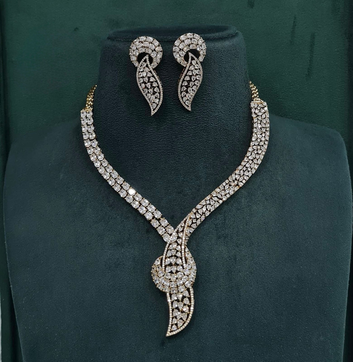 Cz Necklace 10338 - KRISHNA'S SWETA JEWELLERY