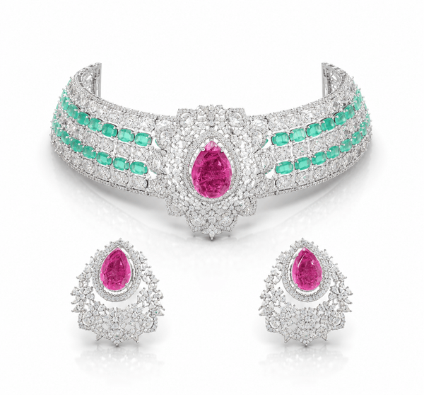 Cz Necklace 10358 - KRISHNA'S SWETA JEWELLERY