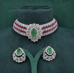 Cz Necklace 10358 - KRISHNA'S SWETA JEWELLERY