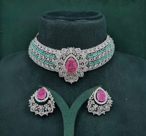 Cz Necklace 10358 - KRISHNA'S SWETA JEWELLERY