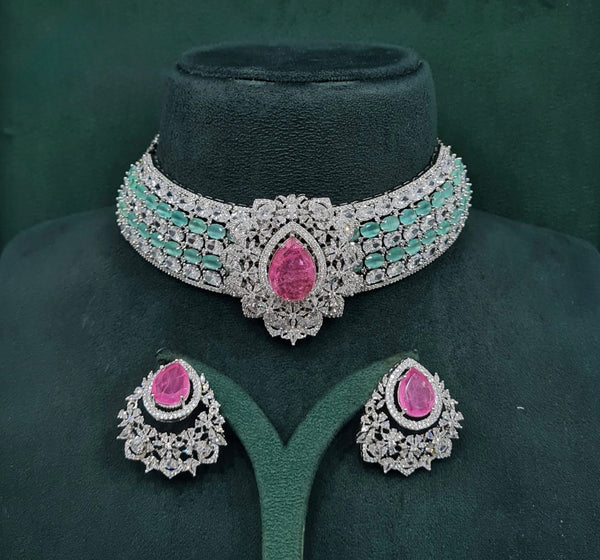 Cz Necklace 10358 - KRISHNA'S SWETA JEWELLERY