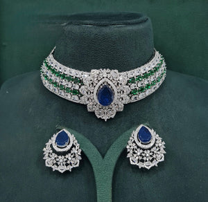 Cz Necklace 10358 - KRISHNA'S SWETA JEWELLERY