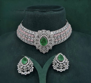 Cz Necklace 10358 - KRISHNA'S SWETA JEWELLERY