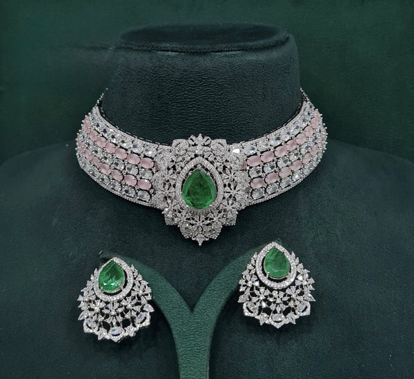 Cz Necklace 10358 - KRISHNA'S SWETA JEWELLERY