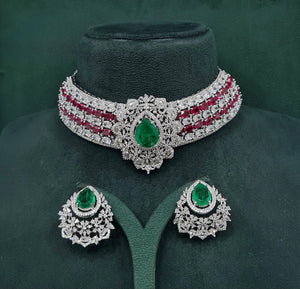 Cz Necklace 10358 - KRISHNA'S SWETA JEWELLERY