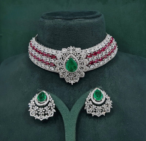 Cz Necklace 10358 - KRISHNA'S SWETA JEWELLERY