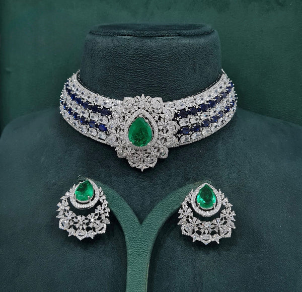 Cz Necklace 10358 - KRISHNA'S SWETA JEWELLERY