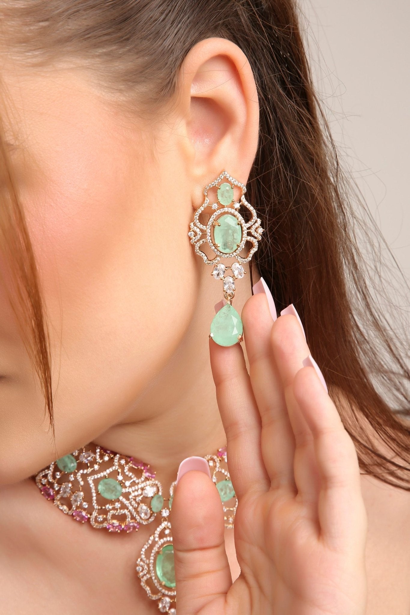Cz Necklace 10361 - KRISHNA'S SWETA JEWELLERY