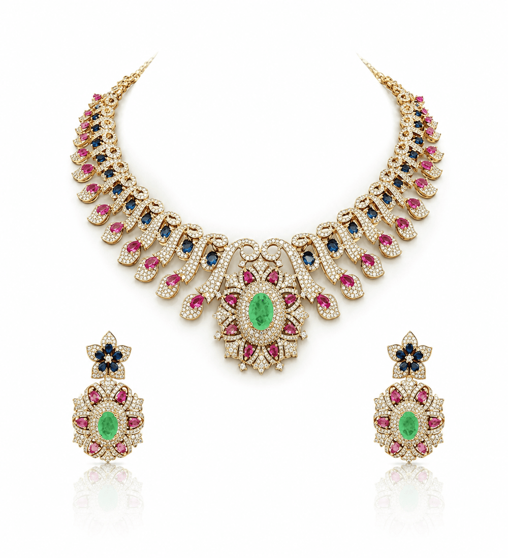 Cz Necklace 10575 - KRISHNA'S SWETA JEWELLERY