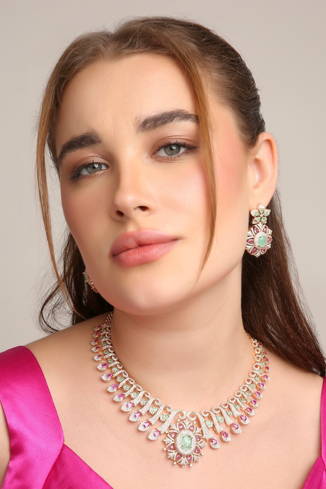 Cz Necklace 10575 - KRISHNA'S SWETA JEWELLERY