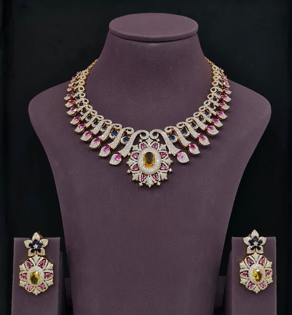 Cz Necklace 10575 - KRISHNA'S SWETA JEWELLERY