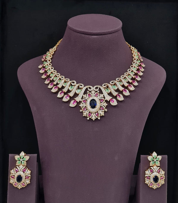Cz Necklace 10575 - KRISHNA'S SWETA JEWELLERY