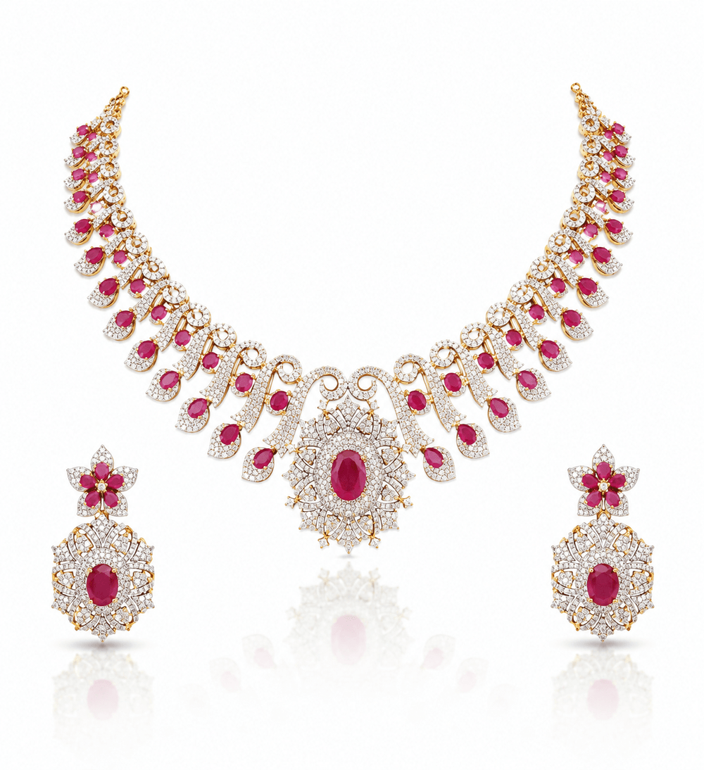 Cz Necklace 10576 - KRISHNA'S SWETA JEWELLERY