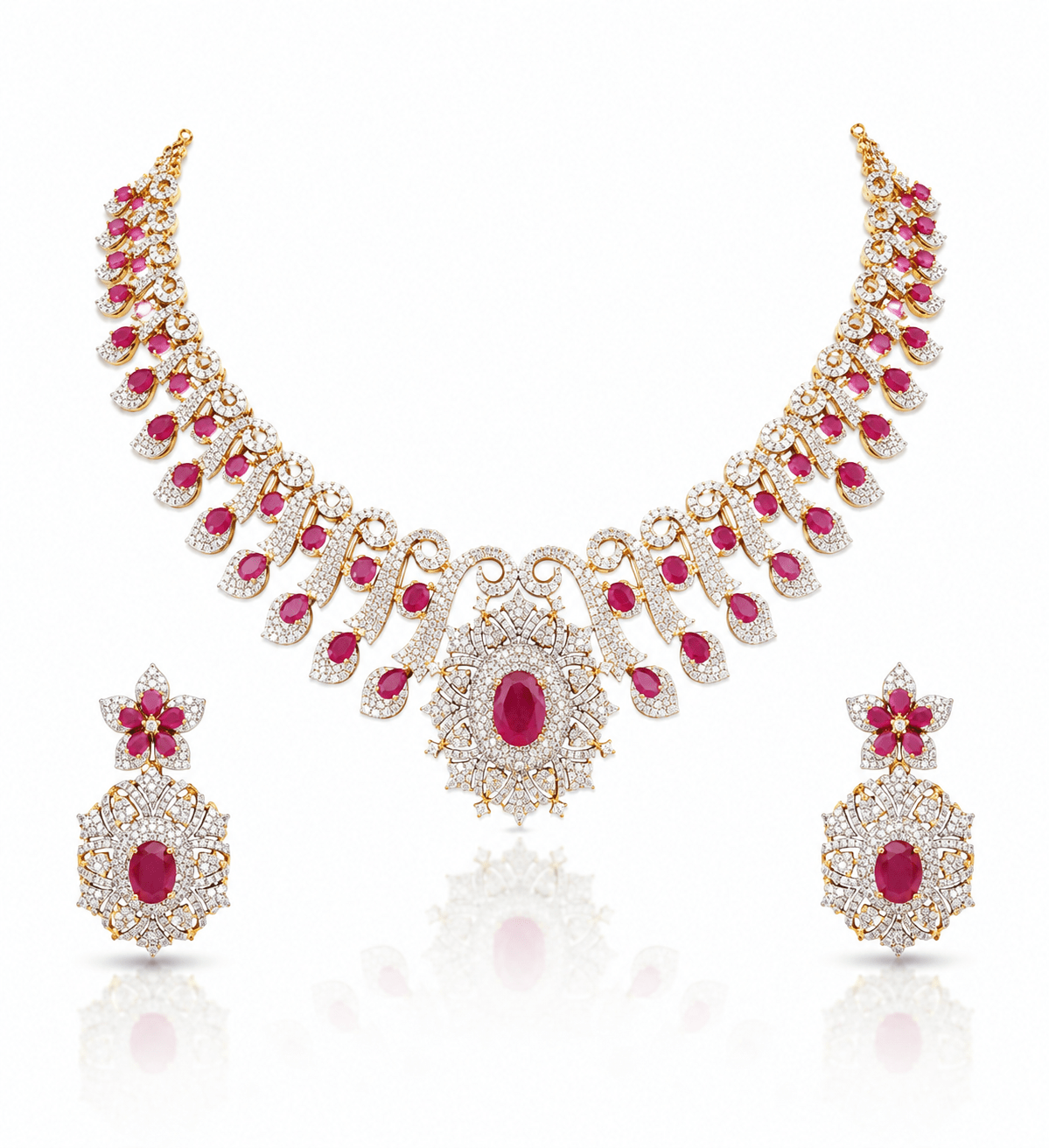 Cz Necklace 10576 - KRISHNA'S SWETA JEWELLERY