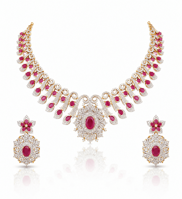 Cz Necklace 10576 - KRISHNA'S SWETA JEWELLERY