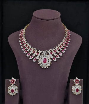 Cz Necklace 10576 - KRISHNA'S SWETA JEWELLERY