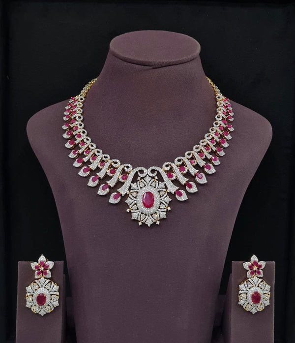 Cz Necklace 10576 - KRISHNA'S SWETA JEWELLERY
