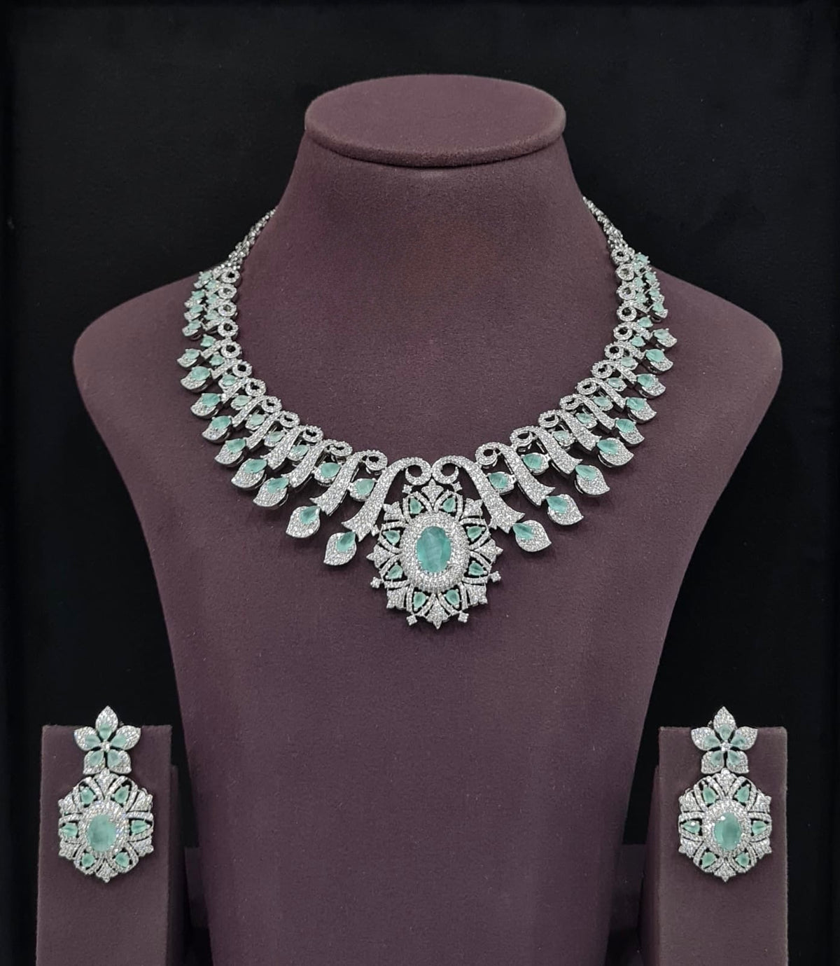 Cz Necklace 10576 - KRISHNA'S SWETA JEWELLERY