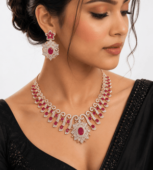Cz Necklace 10576 - KRISHNA'S SWETA JEWELLERY