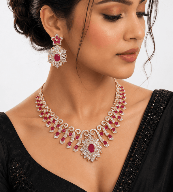 Cz Necklace 10576 - KRISHNA'S SWETA JEWELLERY