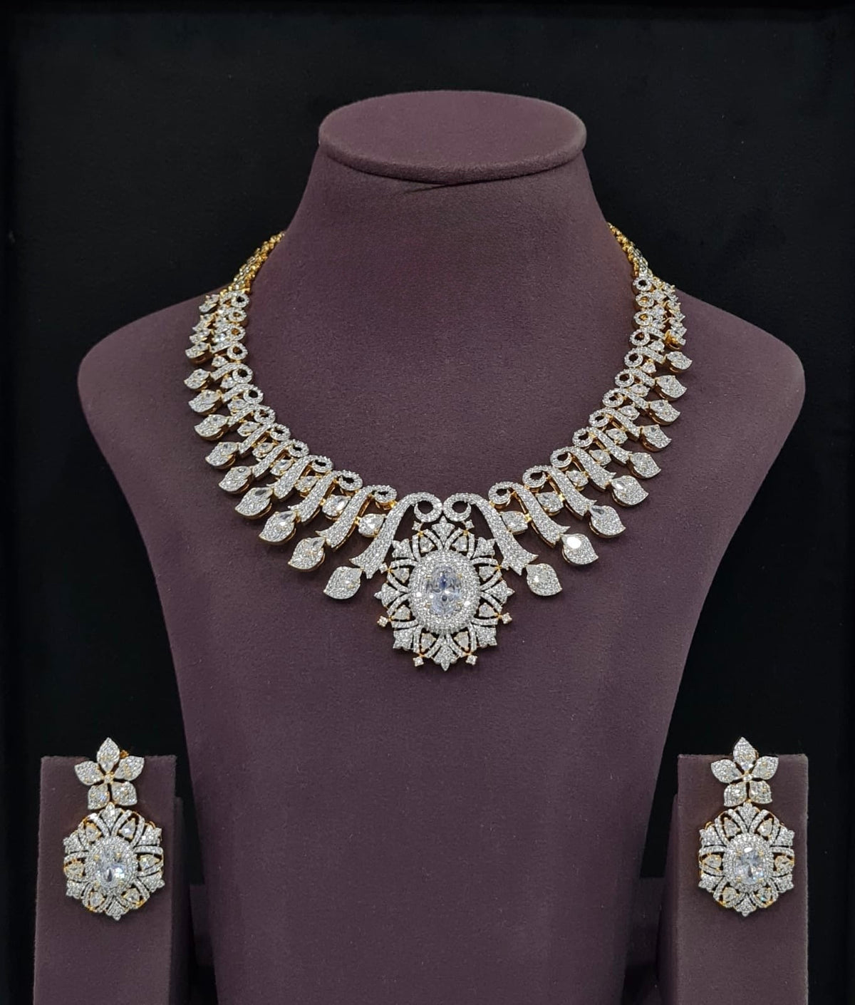 Cz Necklace 10576 - KRISHNA'S SWETA JEWELLERY