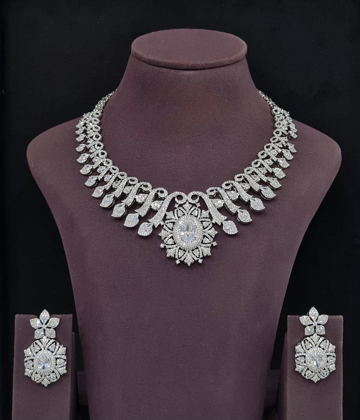 Cz Necklace 10576 - KRISHNA'S SWETA JEWELLERY
