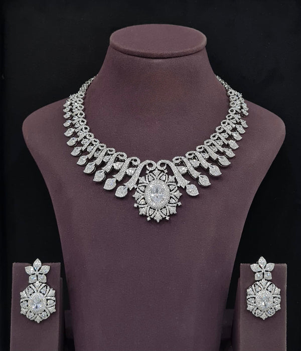 Cz Necklace 10576 - KRISHNA'S SWETA JEWELLERY