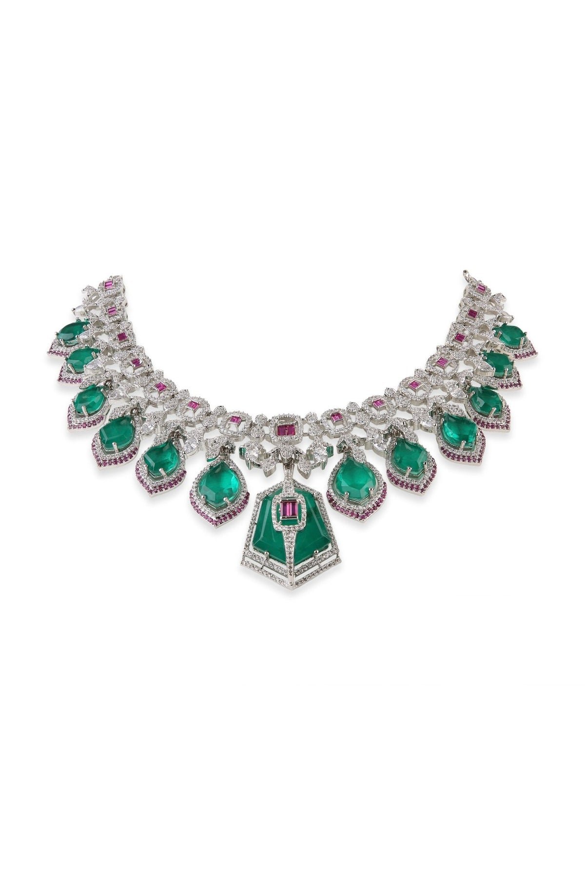 Cz Necklace 10585 - Krishna's Sweta Jewellery