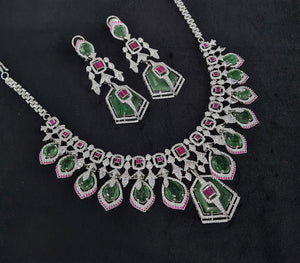 Cz Necklace 10585 - KRISHNA'S SWETA JEWELLERY