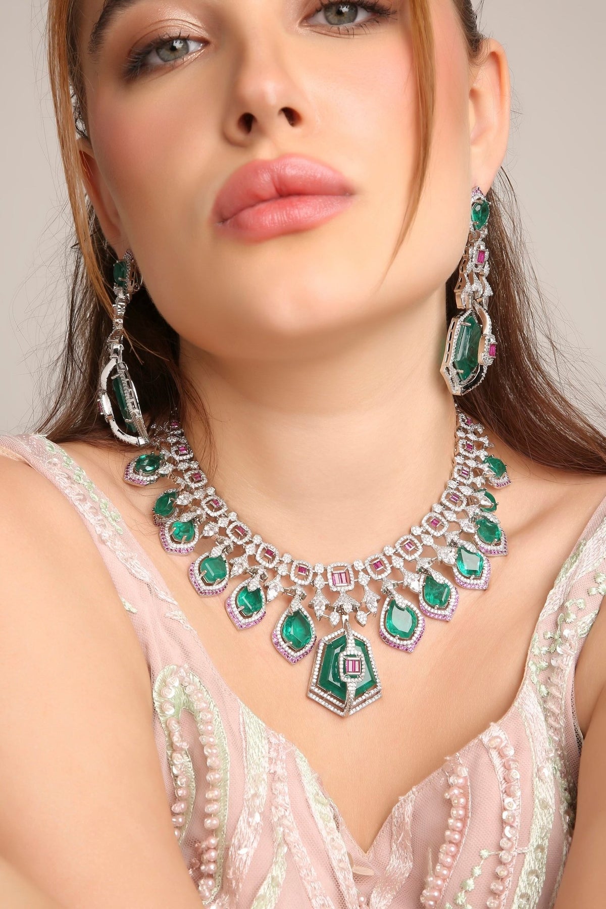 Cz Necklace 10585 - Krishna's Sweta Jewellery