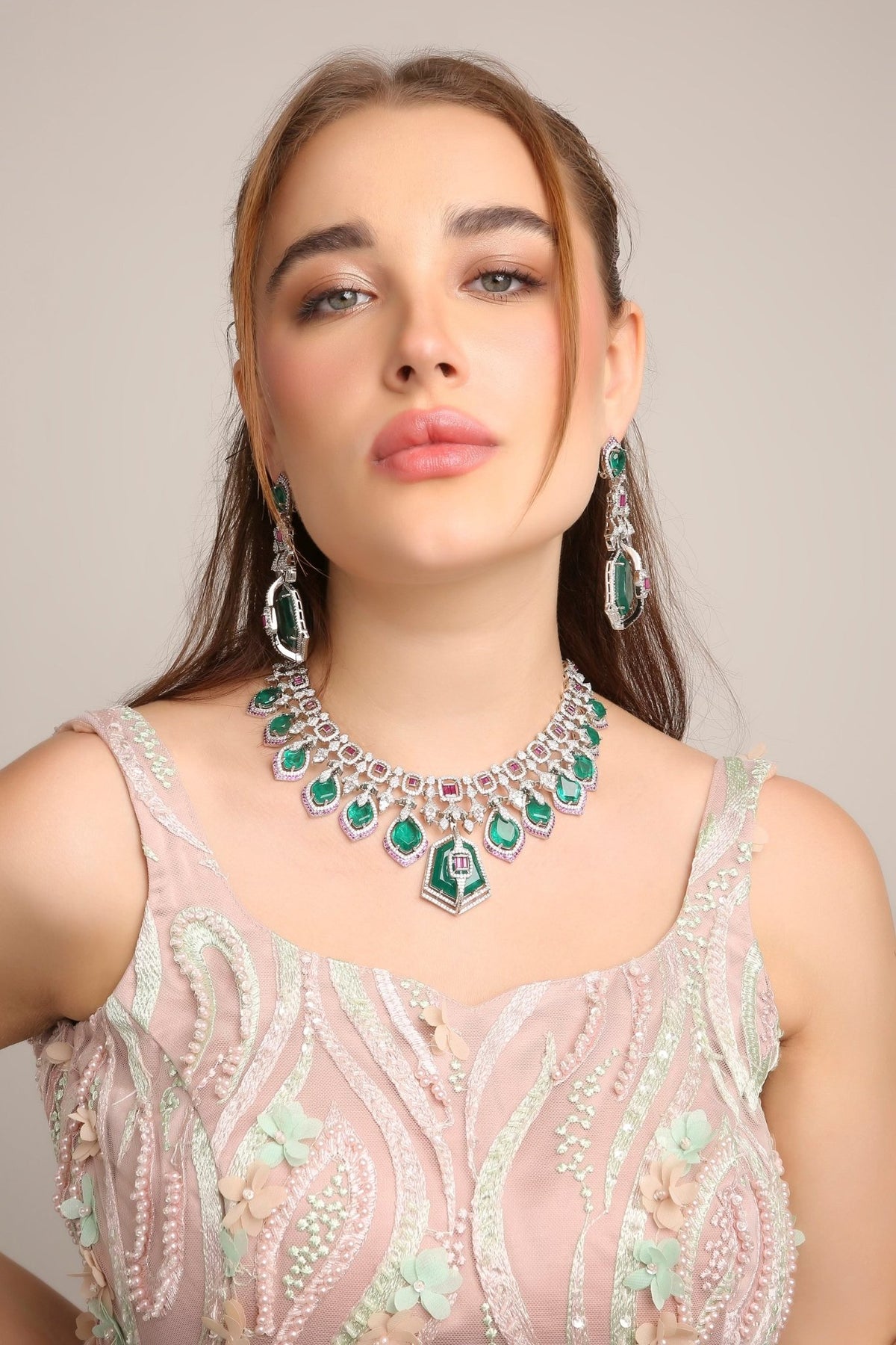Cz Necklace 10585 - Krishna's Sweta Jewellery