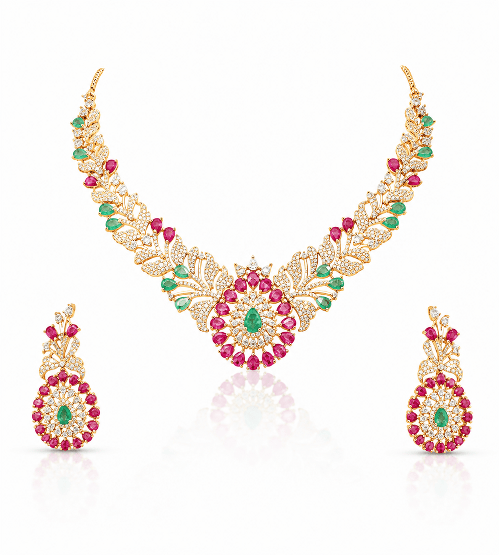 Cz Necklace 10626 - KRISHNA'S SWETA JEWELLERY