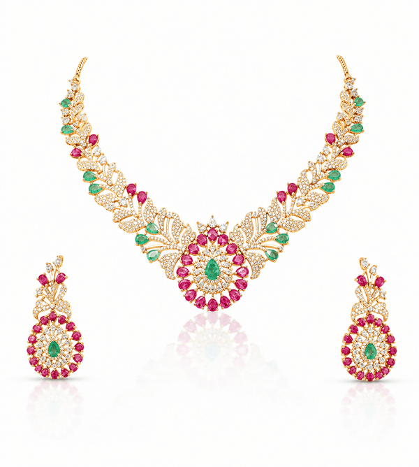 Cz Necklace 10626 - KRISHNA'S SWETA JEWELLERY