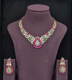 Cz Necklace 10626 - KRISHNA'S SWETA JEWELLERY