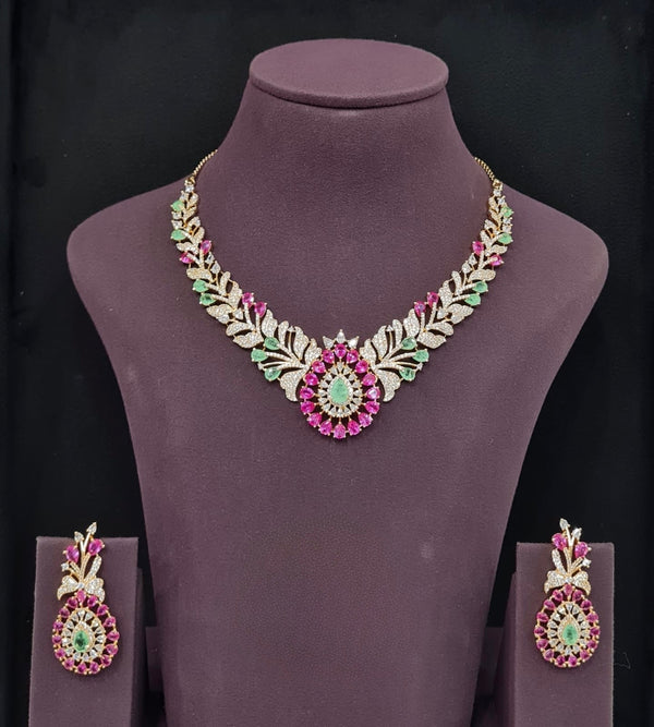 Cz Necklace 10626 - KRISHNA'S SWETA JEWELLERY