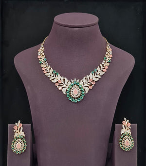 Cz Necklace 10626 - KRISHNA'S SWETA JEWELLERY