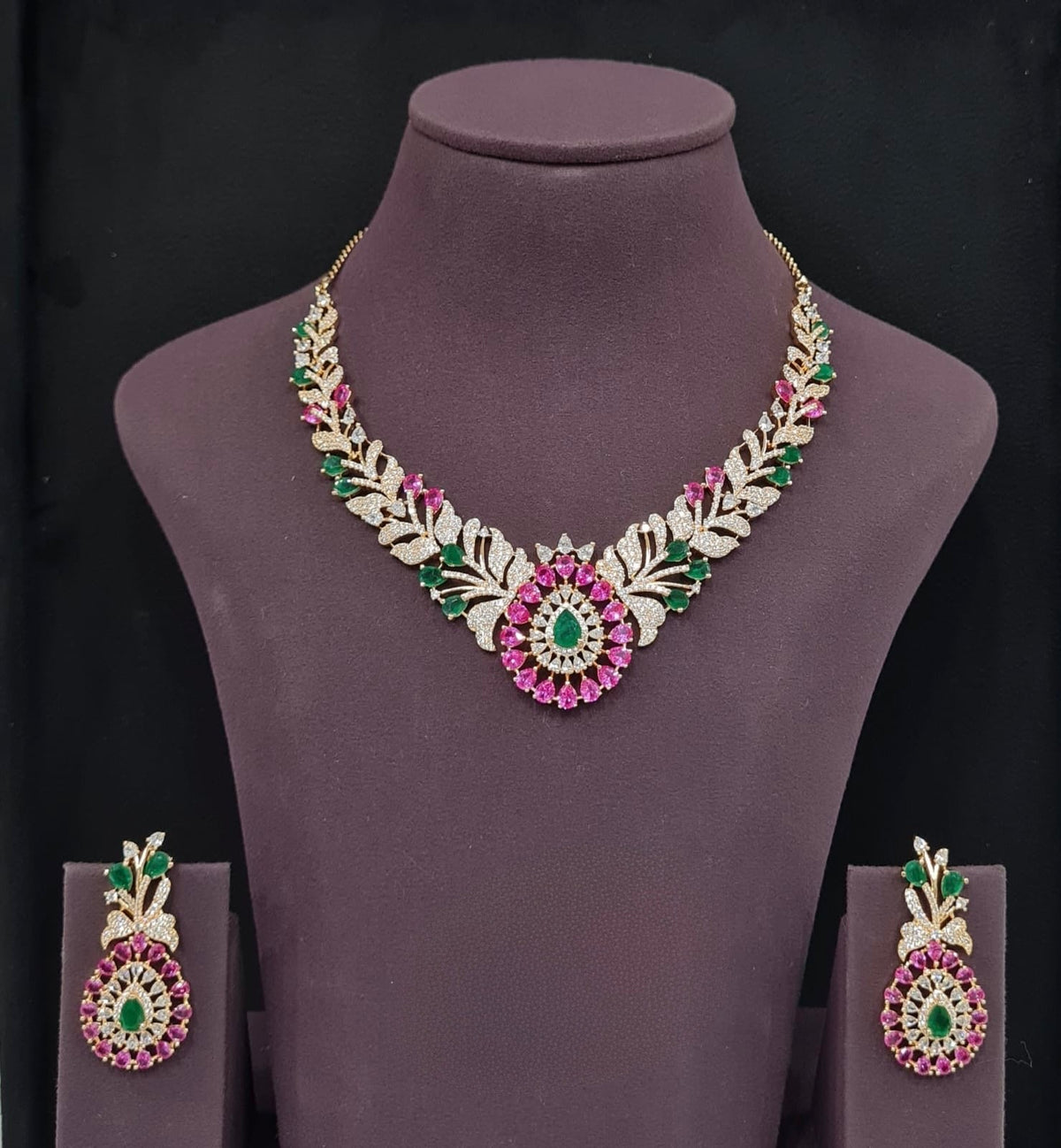 Cz Necklace 10626 - KRISHNA'S SWETA JEWELLERY
