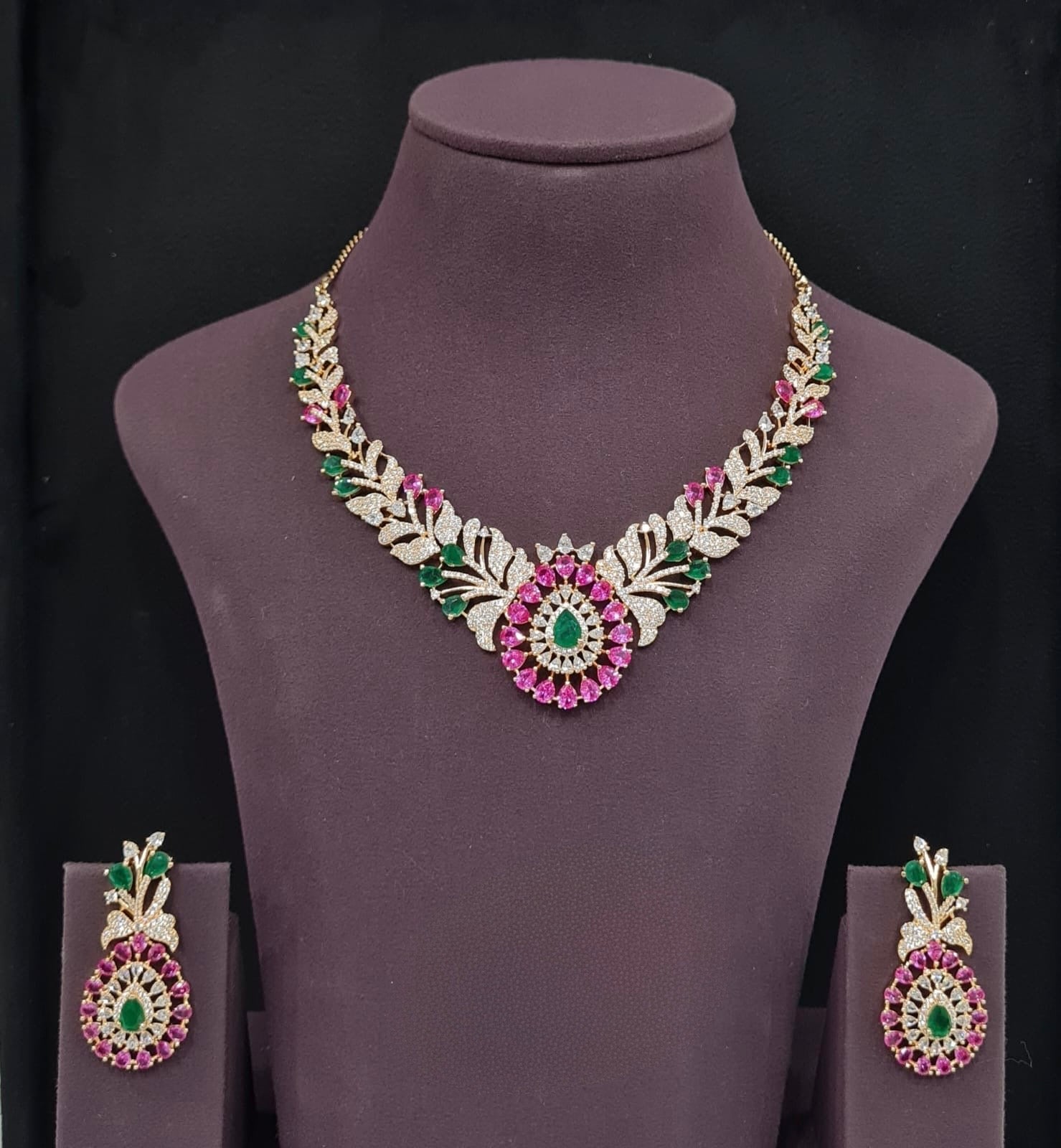 Cz Necklace 10626 - KRISHNA'S SWETA JEWELLERY