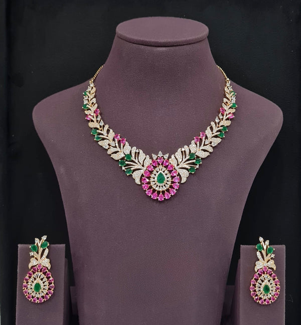 Cz Necklace 10626 - KRISHNA'S SWETA JEWELLERY