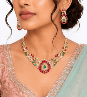 Cz Necklace 10626 - KRISHNA'S SWETA JEWELLERY