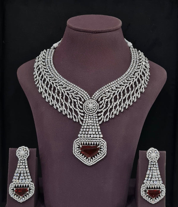 Cz Necklace 10627 - KRISHNA'S SWETA JEWELLERY