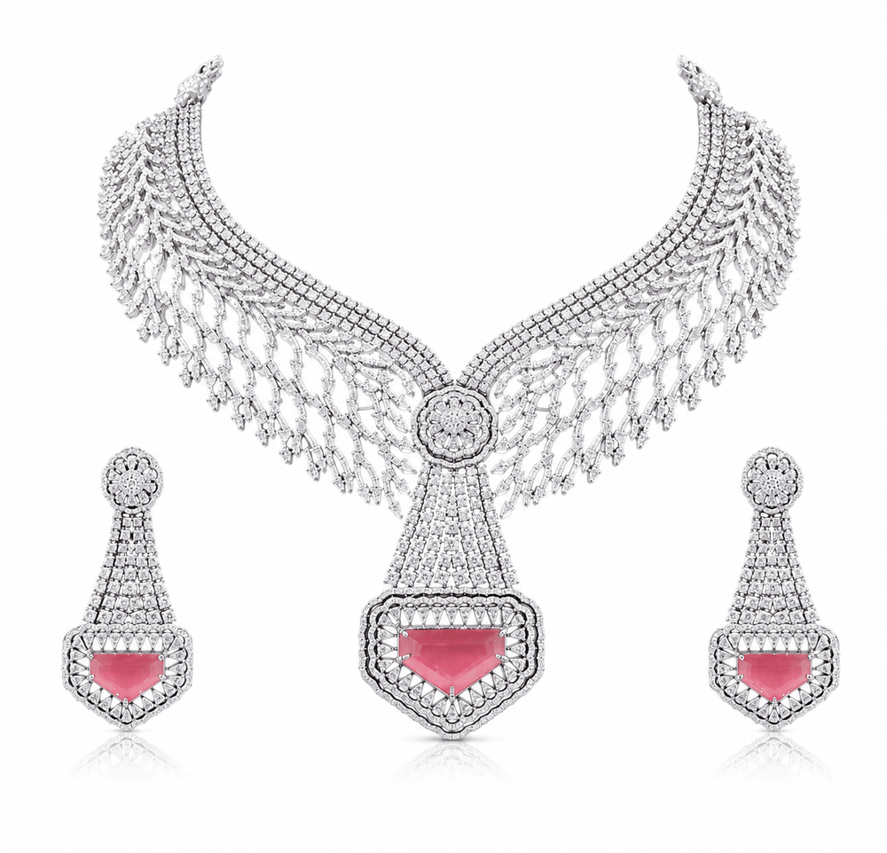 Cz Necklace 10627 - KRISHNA'S SWETA JEWELLERY