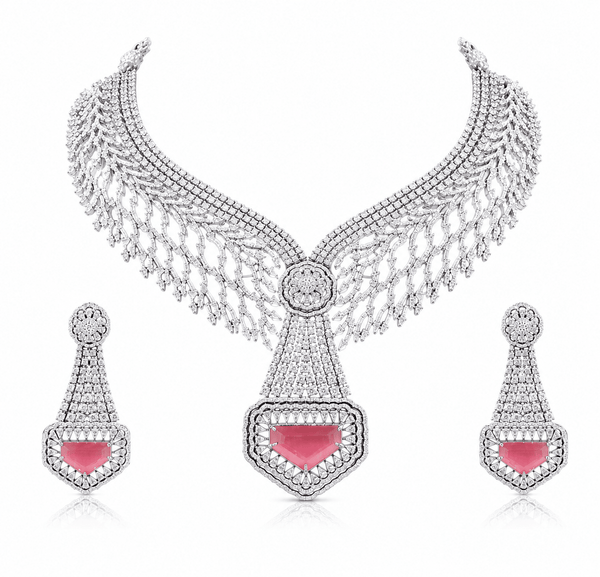 Cz Necklace 10627 - KRISHNA'S SWETA JEWELLERY